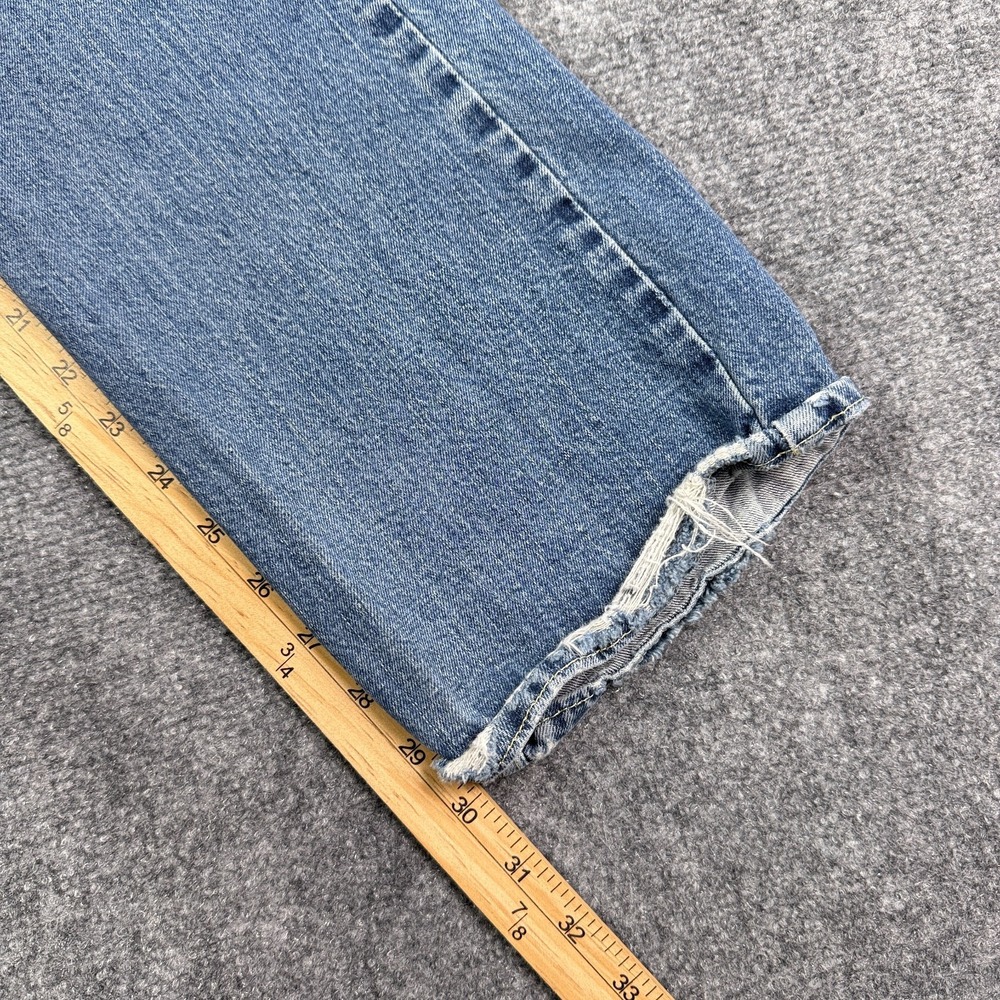 Vintage Old Navy Bootcut Jeans Sz 8 Mid Rise Stretch Below Waist Distressed Y2K - Picture 15 of 16